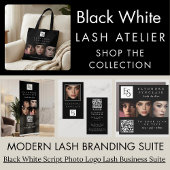 Black White Script Photo Qr Code Lash Tote Bag