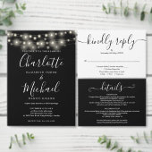 QR-code voor zwart en wit strijkkoord All In One Uitnodiging (Personaliseer de collectie van deze zelfstandige maker.)