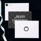 Trendy Black white tartan Personaliseer Monogram Ronde Button 7,6 Cm