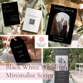 Black Wedding Minimalist Script Dank u Elegant Servet