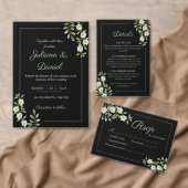 Klassiek zwart met witte Camellia bruiloft Kaart (Personaliseer de collectie van deze zelfstandige maker.)