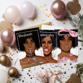 Roos Gold en goudluipaard Afro Birthday Party Folie Uitnodiging