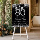 Bling Diamonds 80th Birthday Party Papier Bord