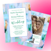 Kleurrijke Abstracte bruiloft Bedankt Card Blauw R