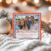 Waterverf Bloemenblok Print Kerstfeest Kaart