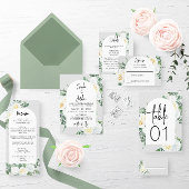 Bloom Wit Bloemen Bruiloft Retouradres Etiket