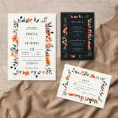 Blooming Sinaasappel Floral Wedding Details botani Informatiekaartje (Personaliseer de collectie van deze zelfstandige maker.)