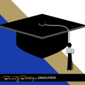 Blauw & Brons Afstuderen Envelop Seal Stickers