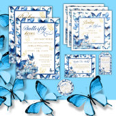 Charmante Blue Butterfly Baby in Bloom Baby shower Kartonnen Onderzetters