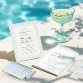 Elegant Blue Stripes Bridal Shower Menu