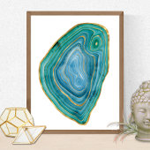 Blue Agate Slice Crystal Psychic Spiritueel Visitekaartje
