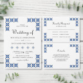 Blue and Black Ukrainian Embroidery Wedding Save The Date (Personaliseer de collectie van deze zelfstandige maker.)