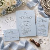 Blauw Luxe Romantische Trouwdag Save The Date