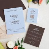 Bruiloft met bruin en blauw menu