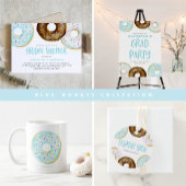 Blue and Chocolate Sprinkle Donuts Vrijgezellenfee Bedankjes Labels