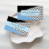 Grijs zigzag, Grijs Chevron, Zigzag Pattern, Blauw Mini Visitekaartje