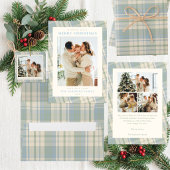 Blauw en groen geruit foto keramisch ornament
