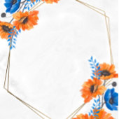 Blauw en Oranje blauw-bladerrepetitief diner Kaart