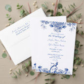 Blauw en wit floral China Patroon met vogel Notitieblok (Personaliseer deze collectie van deze onafhankelijke maker. Test)