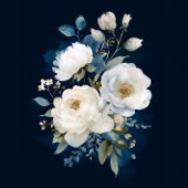 Blauw en Wit Bloemen pioen bruiloft ontwerp RSVP Kaartje