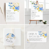 Boho Blue en White Hydrangeas Book Request Kaart Visitekaartje