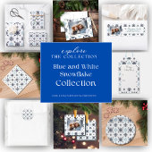 Light Blue Snowflake Feestdagenkaart