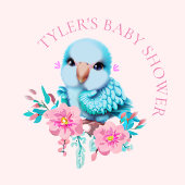 Kute en Schattige blauwe Baby papegaai Kaart