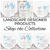 Blue Balloon Oh Boys Twins Baby shower Kaart