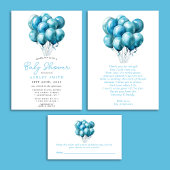 Blue Balloons Waterverf Boy Baby shower Welkom Spandoek