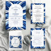 Blue Bliss Organic Floral Wedding Kaart