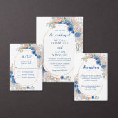 Boho Blue Pampas Grass Wedding Menu (Personaliseer de collectie van deze zelfstandige maker.)
