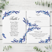 Uitnodiging voor de blauwe doop. Waterverf botanis (Personaliseer de collectie van deze zelfstandige maker.)