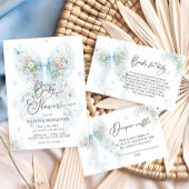 Blue Bow Butterfly Baby Shower Welcome Poster