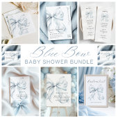 Blue Bow Baby shower Boeken voor Baby Enclosure Ka Informatiekaartje