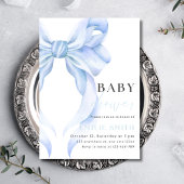 Blue Bow Baby shower Invitation, Blue Coquette Groot Cadeauzakje