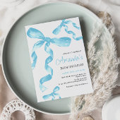 Blue Coquette Bow Verjaardag Uitnodiging