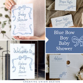 Hand getrokken Blue Bow Boy Baby shower begunstigt