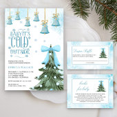 Baby Het is koud buiten Winter Blue Bow Baby showe Acryl Uitnodigingen