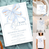 Blue Bow Trendy Het is een Boy Baby shower Papieren Bordje