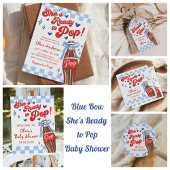 Bow She's Ready to Pop Baby Shower Diaper Raffle Informatiekaartje