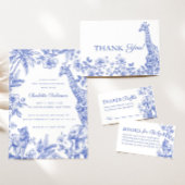 Blue Boy Baby shower Toile Safari Dank u kaart