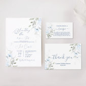 Stofbruiloft met bloemen bedankkaart
