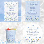Blue Butterfly Wildflower Vrijgezellenfeest Dank u Ronde Sticker