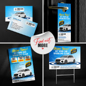 Blauwe Auto Wassen Auto Detailing Auto Reiniging W Flyer