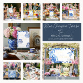 Blue Chinoiserie  Bridal Display Shower    Informatiekaartje