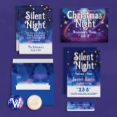 Modern Blauw Turquoise Vrolijk Kerstboomfeest Kaart