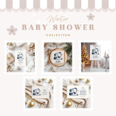 Blue Christmas Elephant Baby shower Kaart