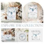 Blauwe waslijn koud buiten Baby Boy Shower Papieren Bordje