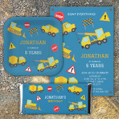 Bouw Dump Truck verjaardag uitnodiging Ronde Sticker