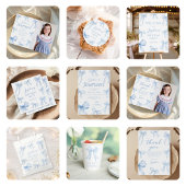 Blue Coquette Bow Girl Verjaardagsfeestje Acryl Uitnodigingen